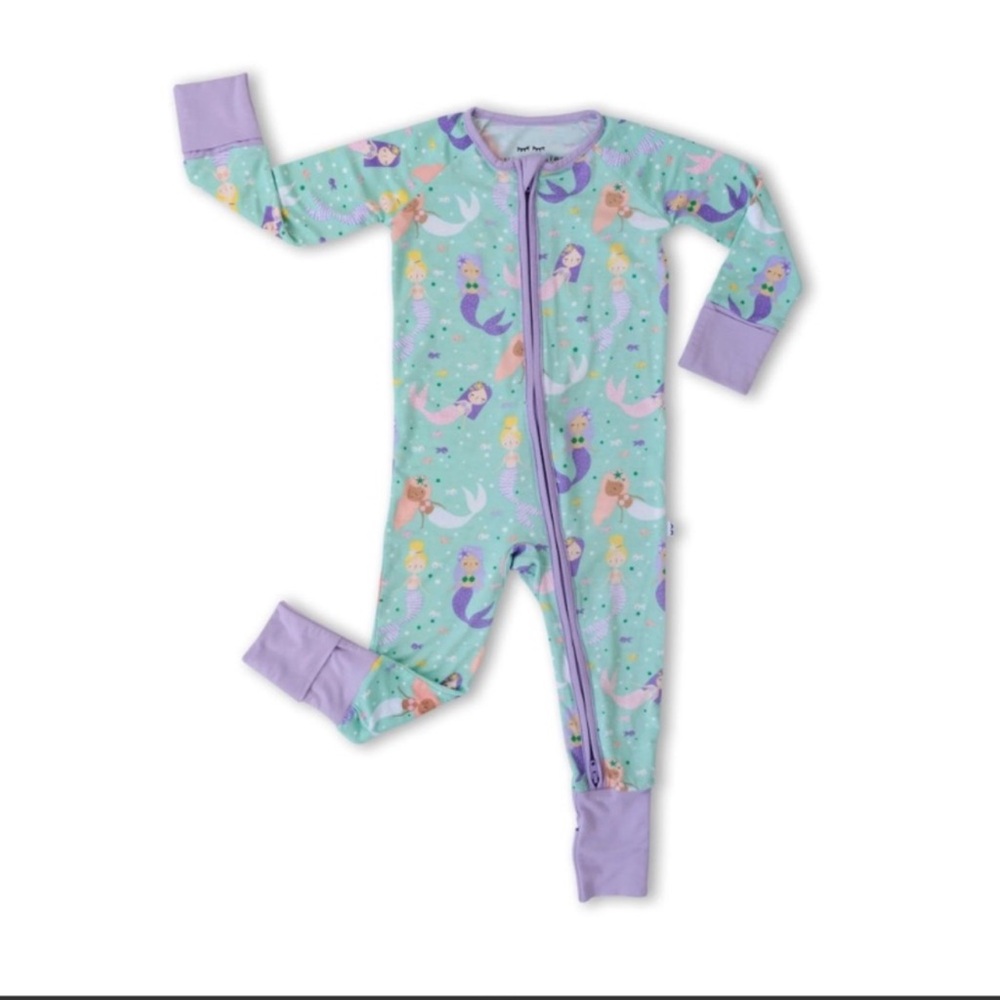 Little Sleepies Bamboo Viscose Zippy - Mermaid Magic, 6-12 months pajamas pjs